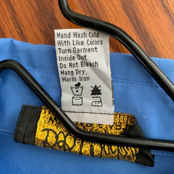 VTG Bob Mackie Wearable Art embroidered blue button down shirt size M - Picture 7 of 7